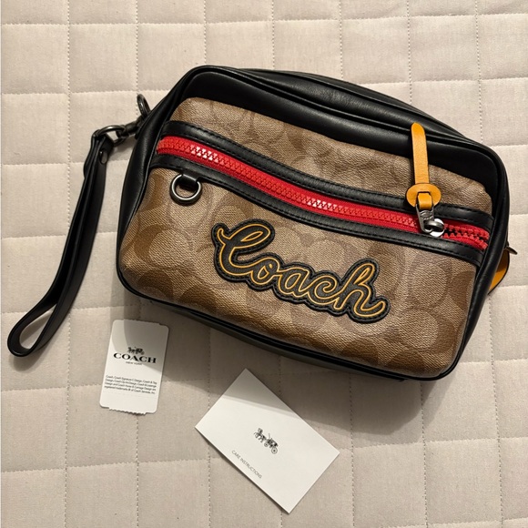 Coach Men's Brown and Black Toiletry Bag - Picture 1 of 3